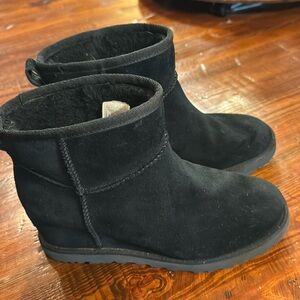 Authentic Ugg wedge black bootie
